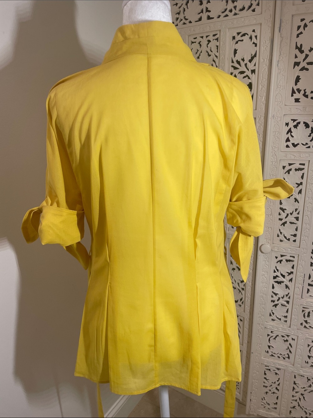 Gucci Bright Yellow Silk-Look Blouse - Picture 3 of 14